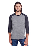 302G Threadfast Unisex Triblend 3/4-Sleeve Raglan
