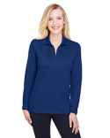 DG20LW Devon & Jones CrownLux Performance™ Ladies' Plaited Long Sleeve Polo