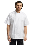 RP664 Artisan Collection by Reprime Unisex Studded Front Short-Sleeve Chef's Jacket