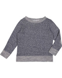 RS3379 Rabbit Skins Toddler Harborside Melange French Terry Crewneck with Elbow Patches