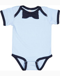 RS4407 Rabbit Skins Infant Baby Rib Bow Tie Bodysuit